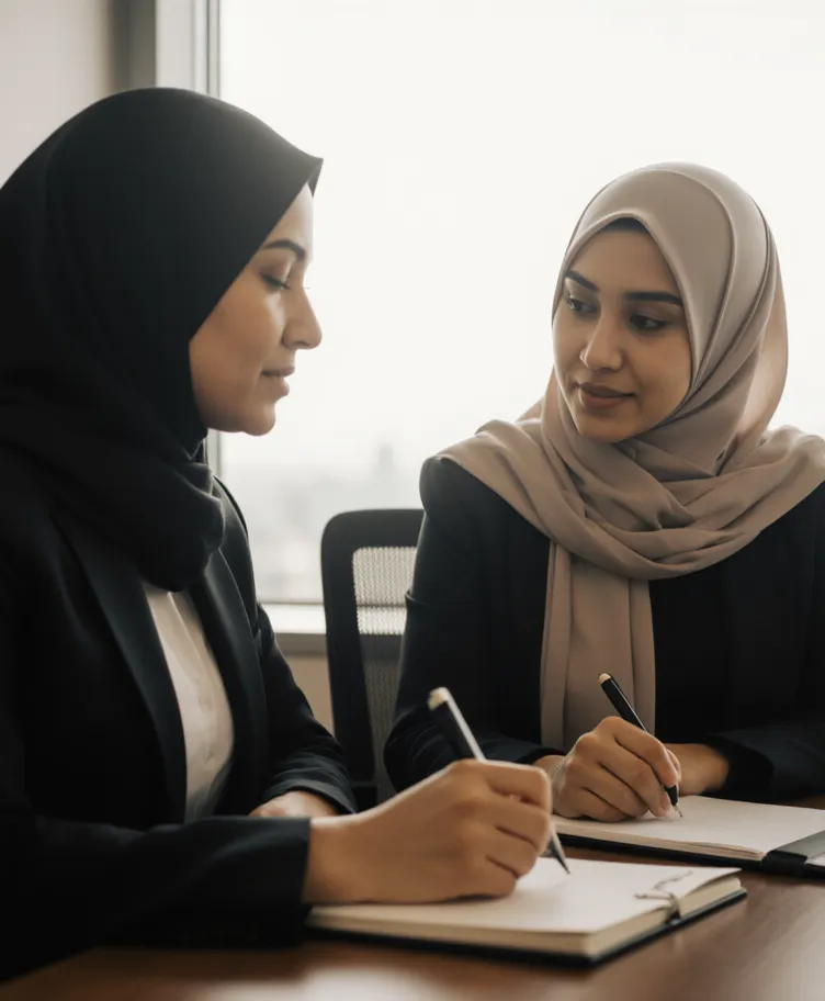 A mentor guiding professionals during a workshop session